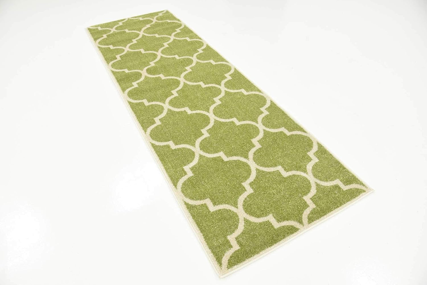 Unique Loom Trellis Collection Moroccan Lattice Green Runner Rug (2' 7 x 8' 0)