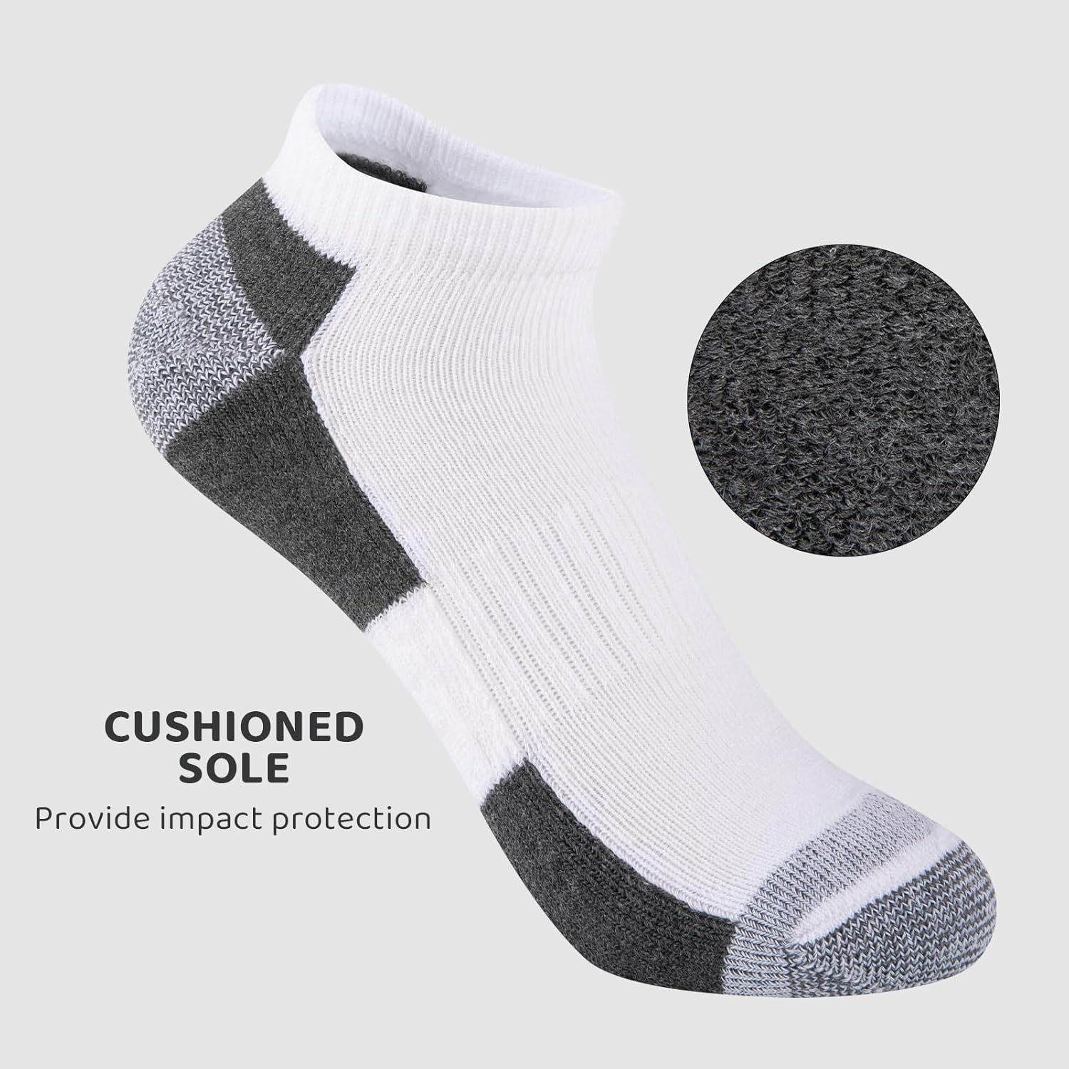 Comfoex 12 Pairs Boys Ankle Cushioned Socks Athletic Low Cut Sports Breathable Socks For Kids 4-6 6-8 8-10 10-12 Years Old - Image 5