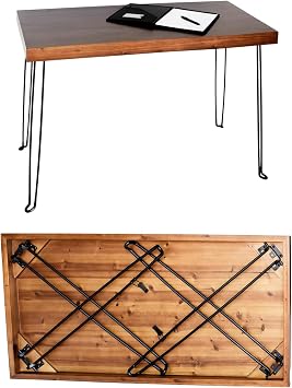 Sleekform Wooden Folding Desk - Lightweight Small Portable Writing Table, Foldable Table, Desk for Small Bedroom Spaces and Home Office - No Assembly Required