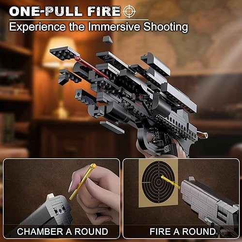 Miniatura 7 de 11 M1911 Building Bricks Gun Collection Toy  333+ PCS Model Gun Building Block Sniper Set Shootable  Regalo Sorpresas Coleccionables