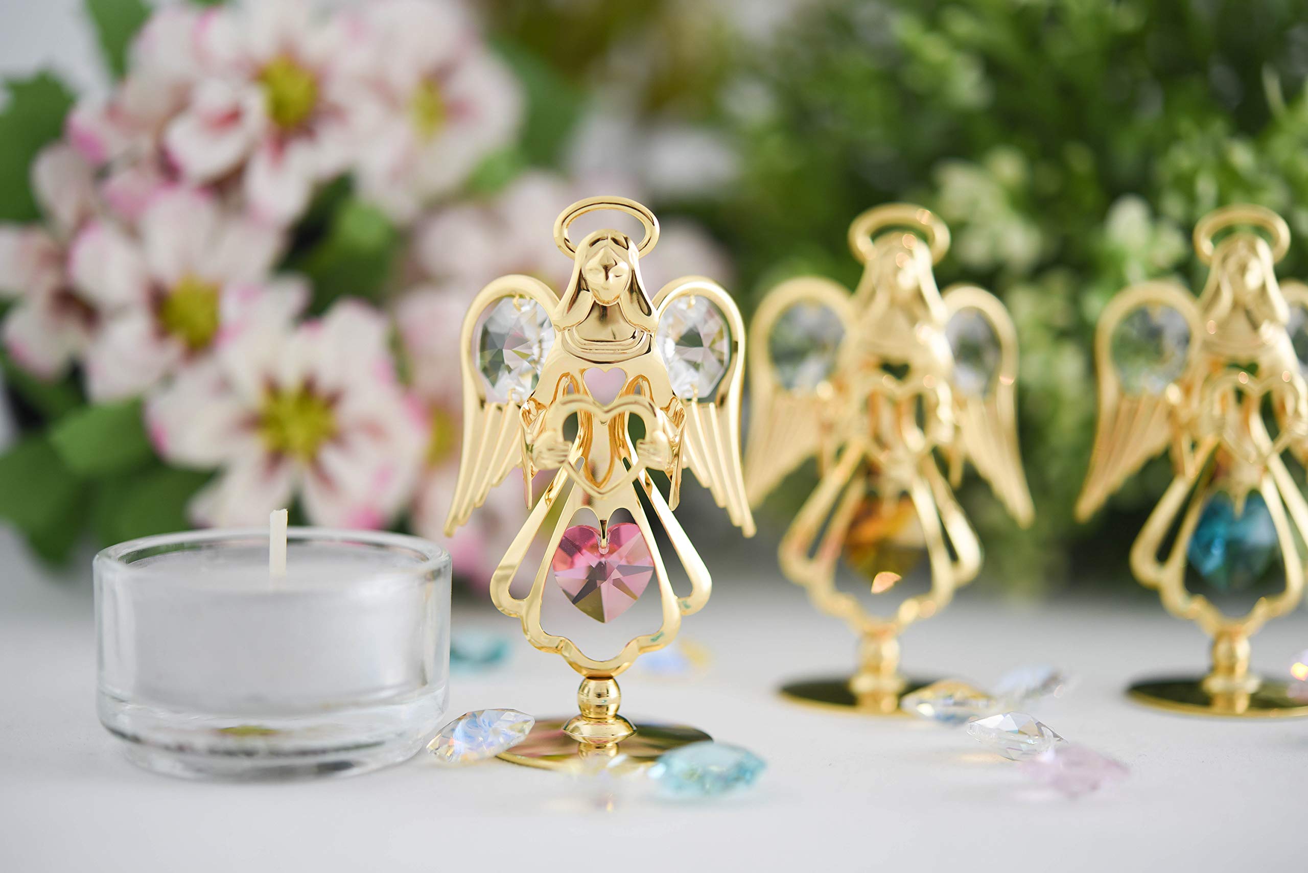 Amazon.com: January Garnet Birthstone Mini Angel w/Heart - 24k 