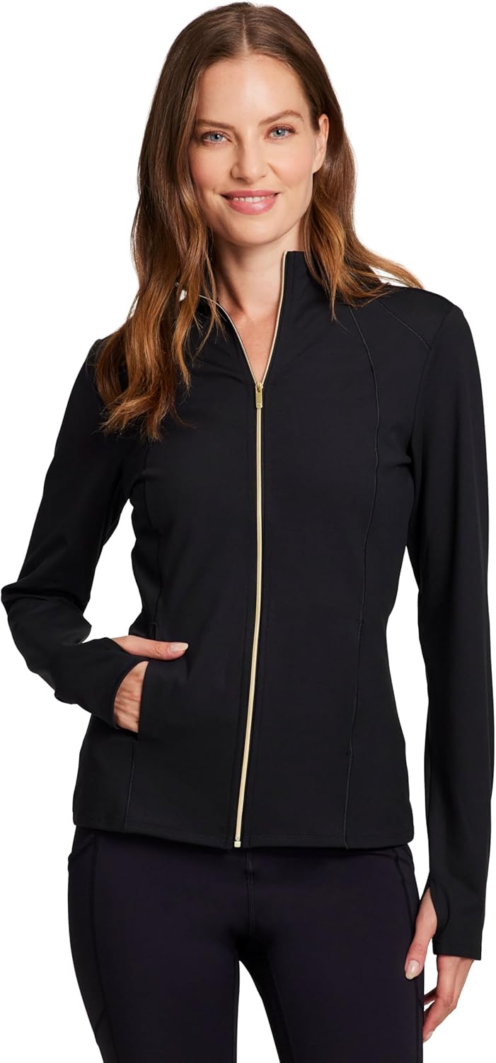 RBX Active Running Jacket for Women, Lightweight Zip Up Mock Neck Yoga Jacket With Zipper Pockets