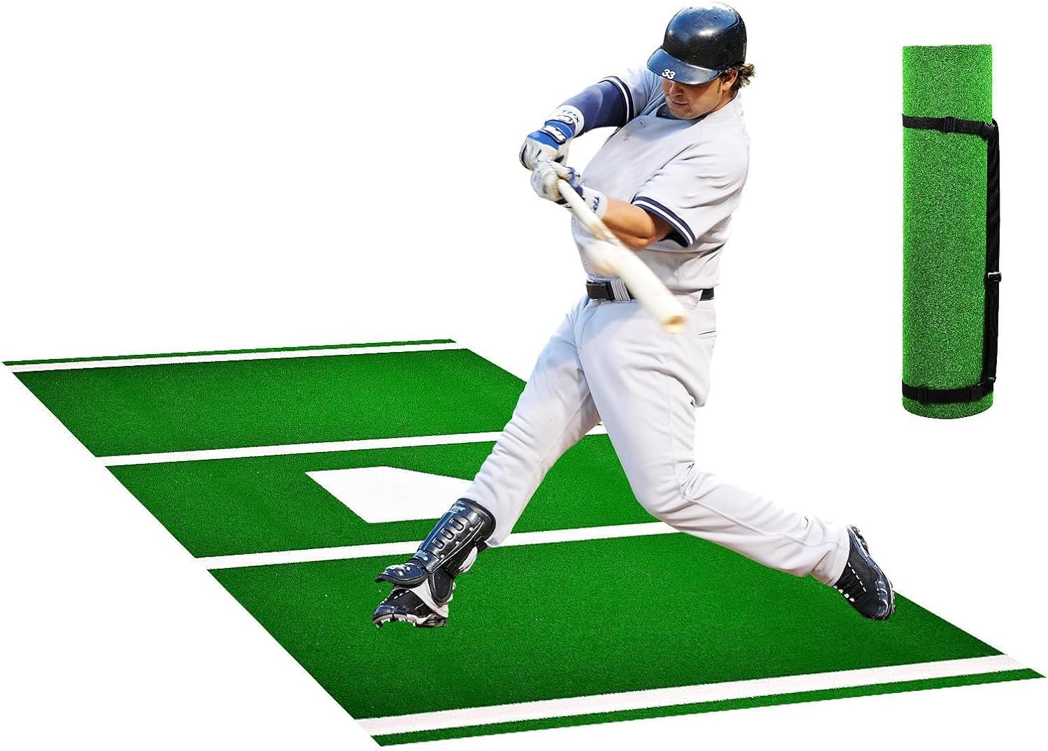 Baseball Turf | Portable Softball Training Turf,Anti-Slip Baseball Turf with Home Plate, 10X3.8 Ft Turf Batters Box Mat for Baseball Softball