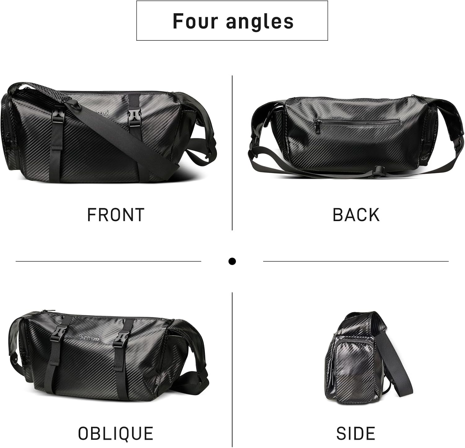 Small Sports Bag Waterproof Ultra-Light Gym Duffle for Men & Women Compact Mini Crossbody Bags, Perfect for Running, Travel & Light Gym (black-woven) - Image 8