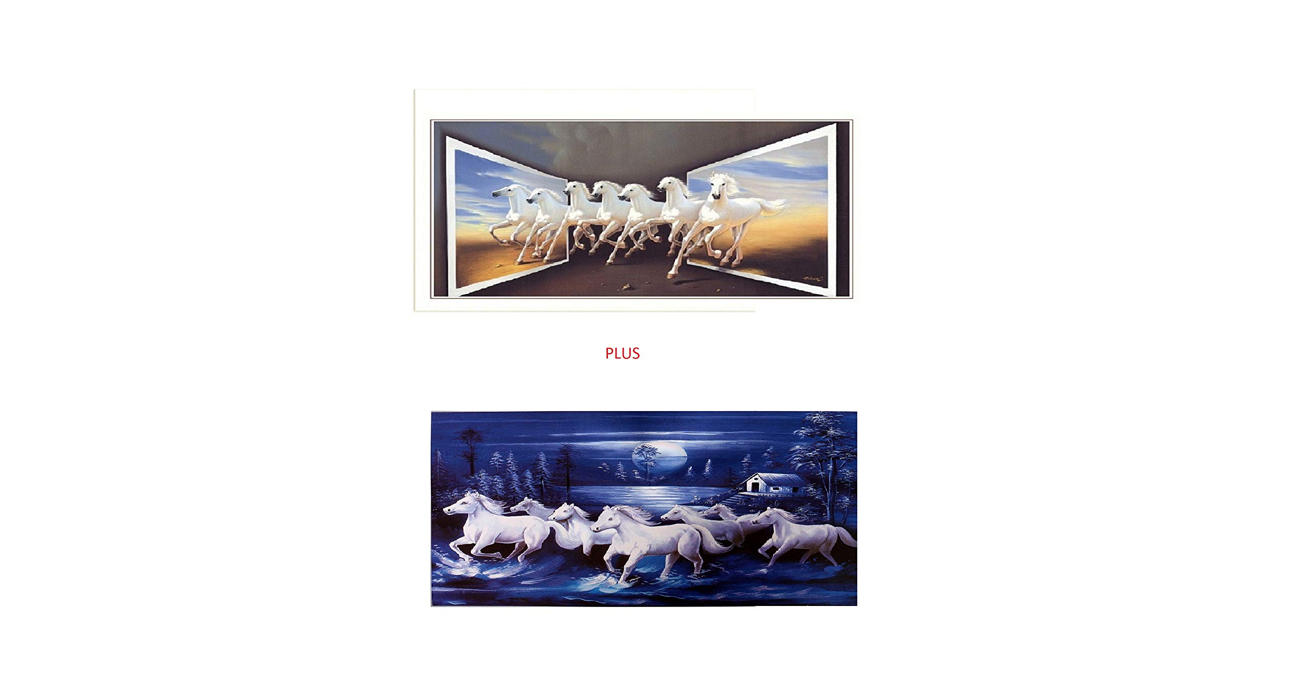 Affiches 7 chevaux qui courent poster mural salon papier imprime multicolore 50x100