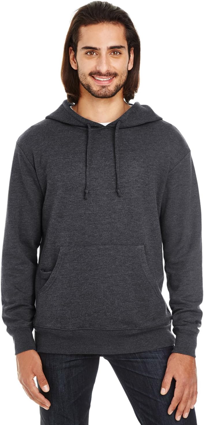 Unisex Triblend French Terry Hoodie - BLACK HEATHER - S