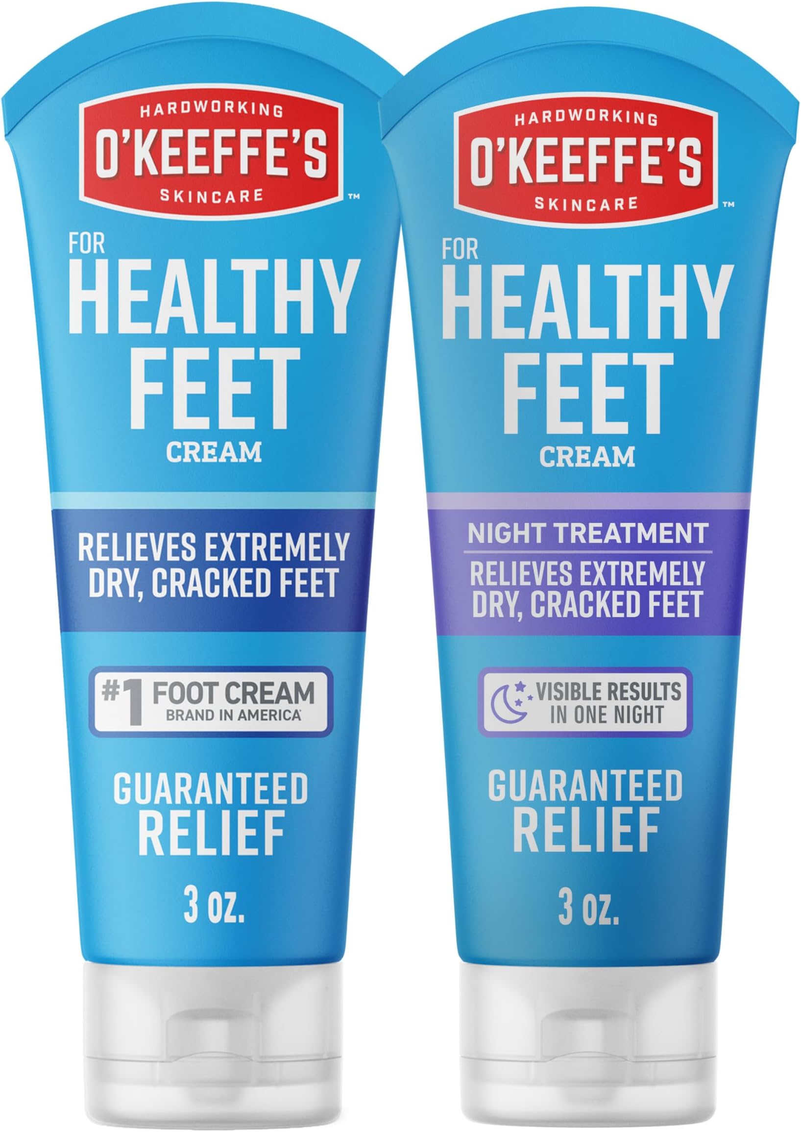for Healthy Feet Foot Cream, 3 Ounce Tube and Night Treatment Foot Cream, 3 Ounce Tube