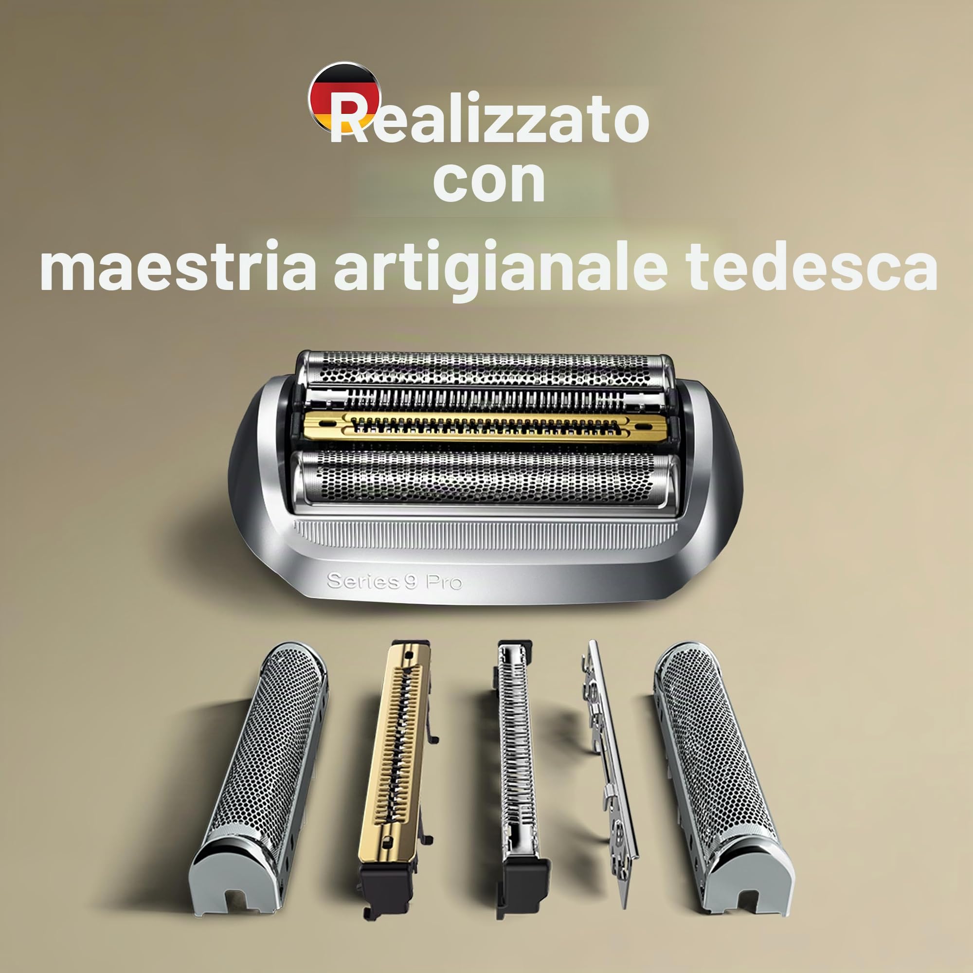 Braun Testina di ricambio per rasoio elettrico, 94 m, colore argento, compatibile con rasoi elettrici serie 9 Pro e Serie 9 da uomo