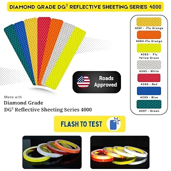 Diamond Grade Reflective Tape Outdoor high Visibility Strips Safety Waterproof Conspicuity Strong Adhesive Vehicle Trailer Boats Signs car Trucks Bikes (Blue, 0.4inch/10mm x 16.4feet/5m)
