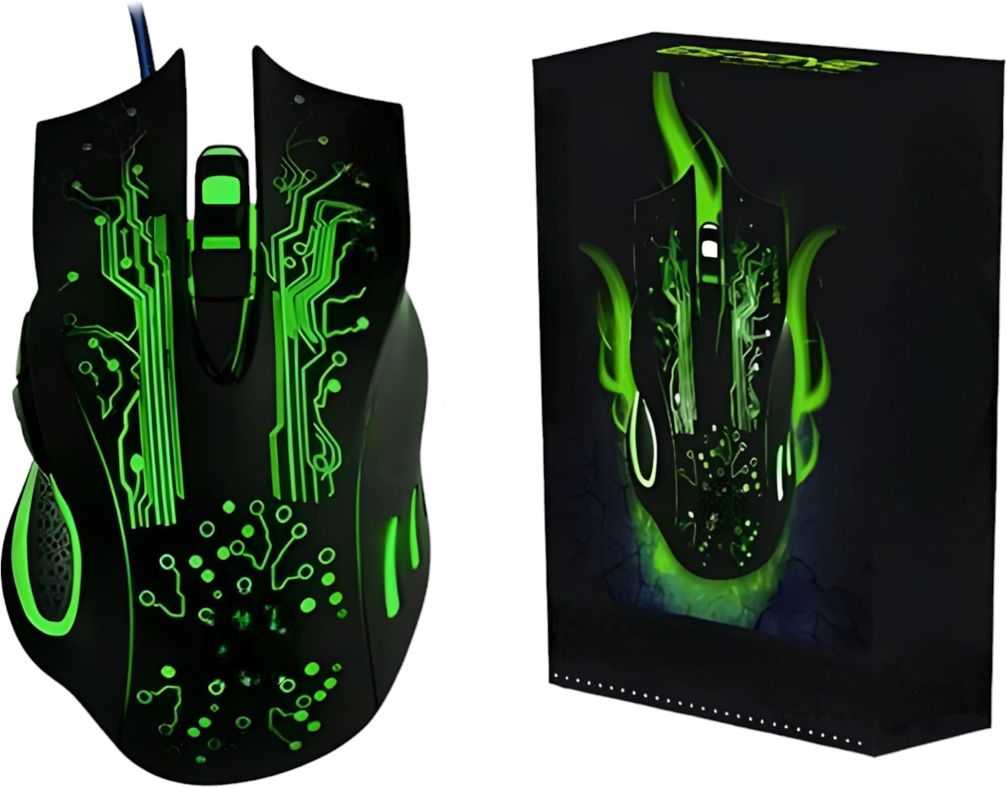 Mouse Gamer RGB Led 6 Botões Usb Óptico TURBO Neon de Alto Desempenho ...