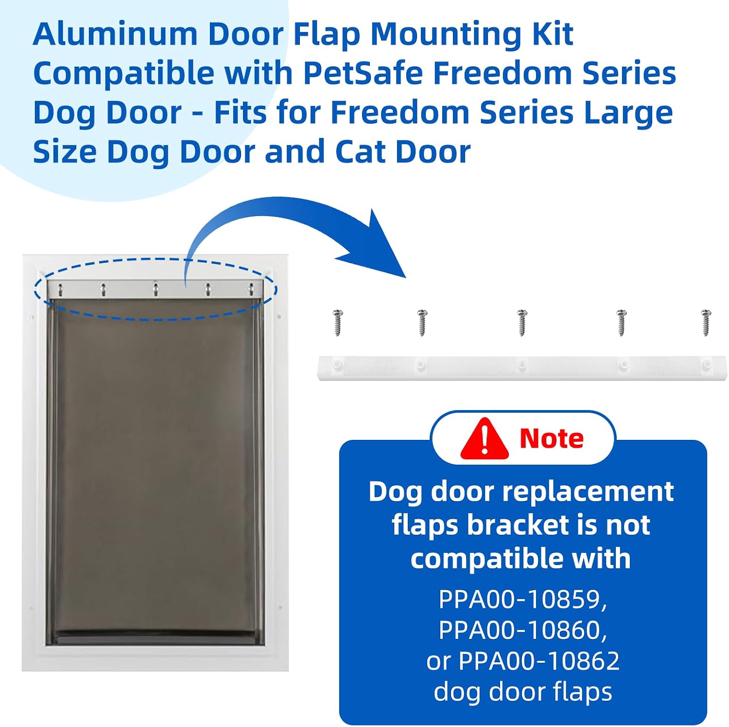 Pet Door Flap Bracket for PetSafe, Dog Door Replacement Flap Bracket Compatible with PetSafe Freedom Series Large Aluminum Dog and Cat Door - Pet Door Replacement Parts