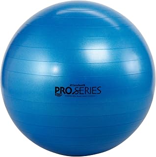 TheraBand Pro Series 30" Blue Anti-Burst Stability Ball for 6'2"-6'8" Users - Core Strength, Balance Trainer for Yoga, Pilates, Gym & Home Workouts