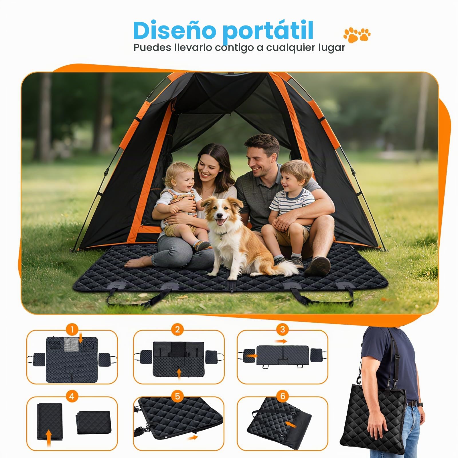 Funda para Asiento de Coche para Perros, Hamaca para Perros Impermeable con Ventana de Malla, Funda Protectora para Asiento Trasero Antideslizante y Resistente a Arañazos para Coches, Camionetas y SUV
