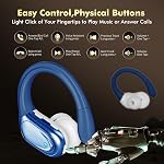 Wireless Earbuds, Bluetooth Headphones, Ear Buds with 80hr Playtime, LED Power Display, Noise Canceling, LED Power Display, IPX7 Waterproof Earphones for Gym/Workout/Sport(Z-Dark Blue)