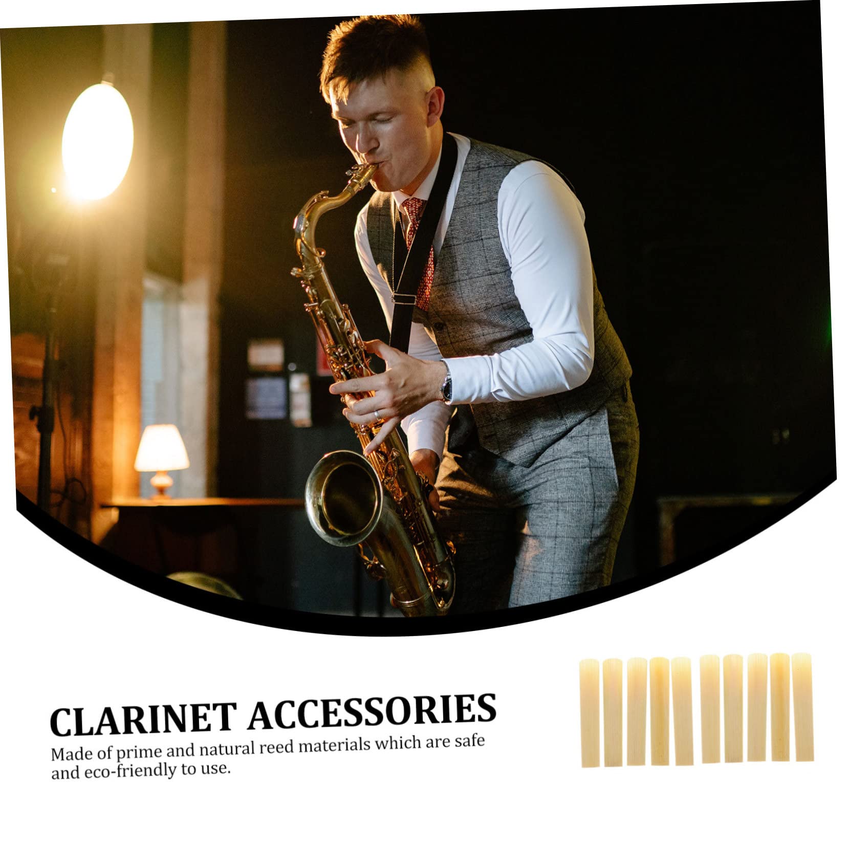 VICASKY 40piezas Cañas De Clarinet Para Principiantes y Profesionales Accesorios De Reemplazo De Calidad Portátiles y Duraderos