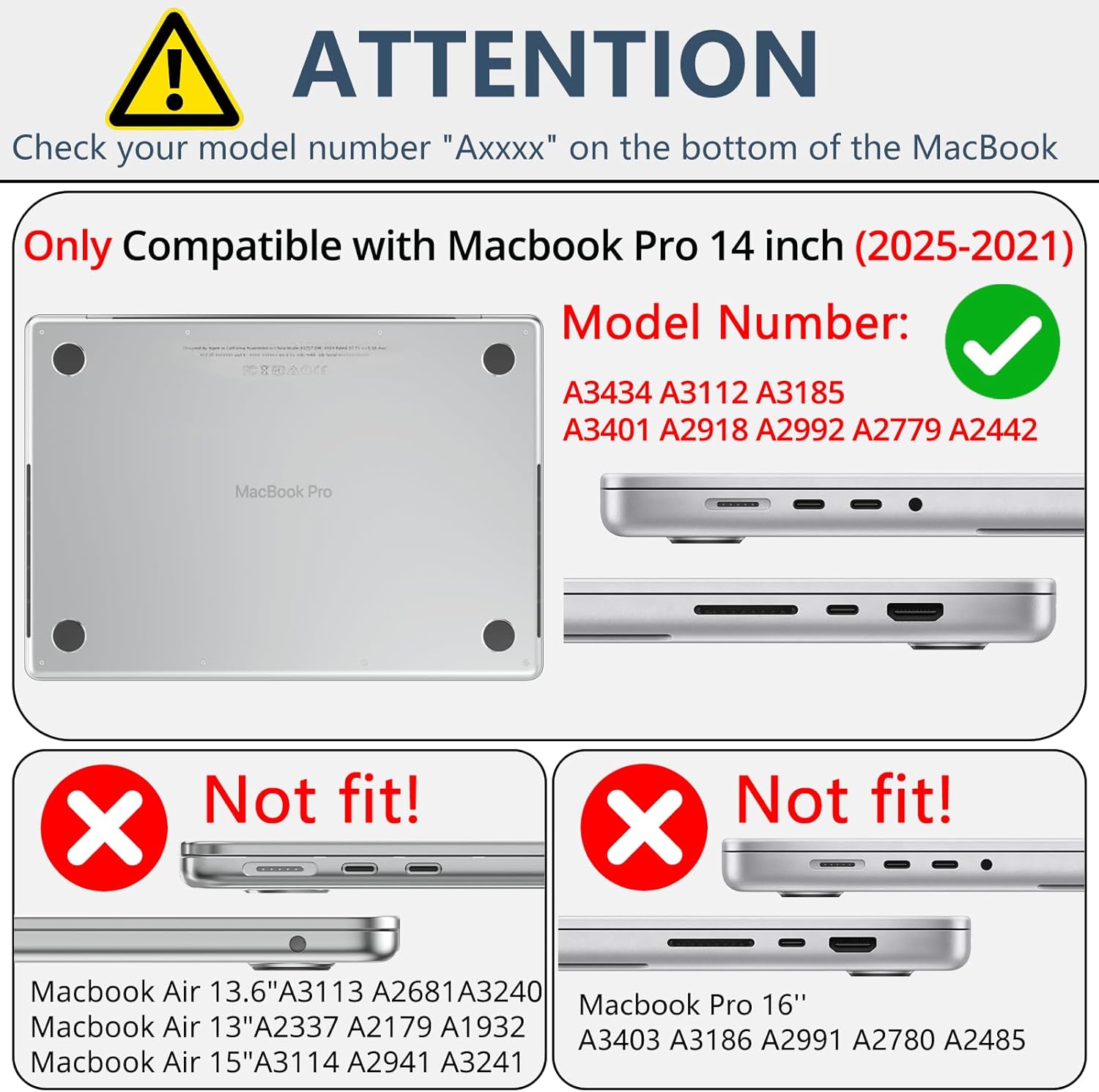 AKIT Compatible with MacBook Pro 14 inch Case Sparkly 2025-2021 M5 M4 M3 M2 M1 A3434 A3112 A3185 A3401 A2918 A2992 A2779 A2442, Glossy Glitter [Anti-Cracking] Hard Shell Laptop Case Cover, Black - Image 2