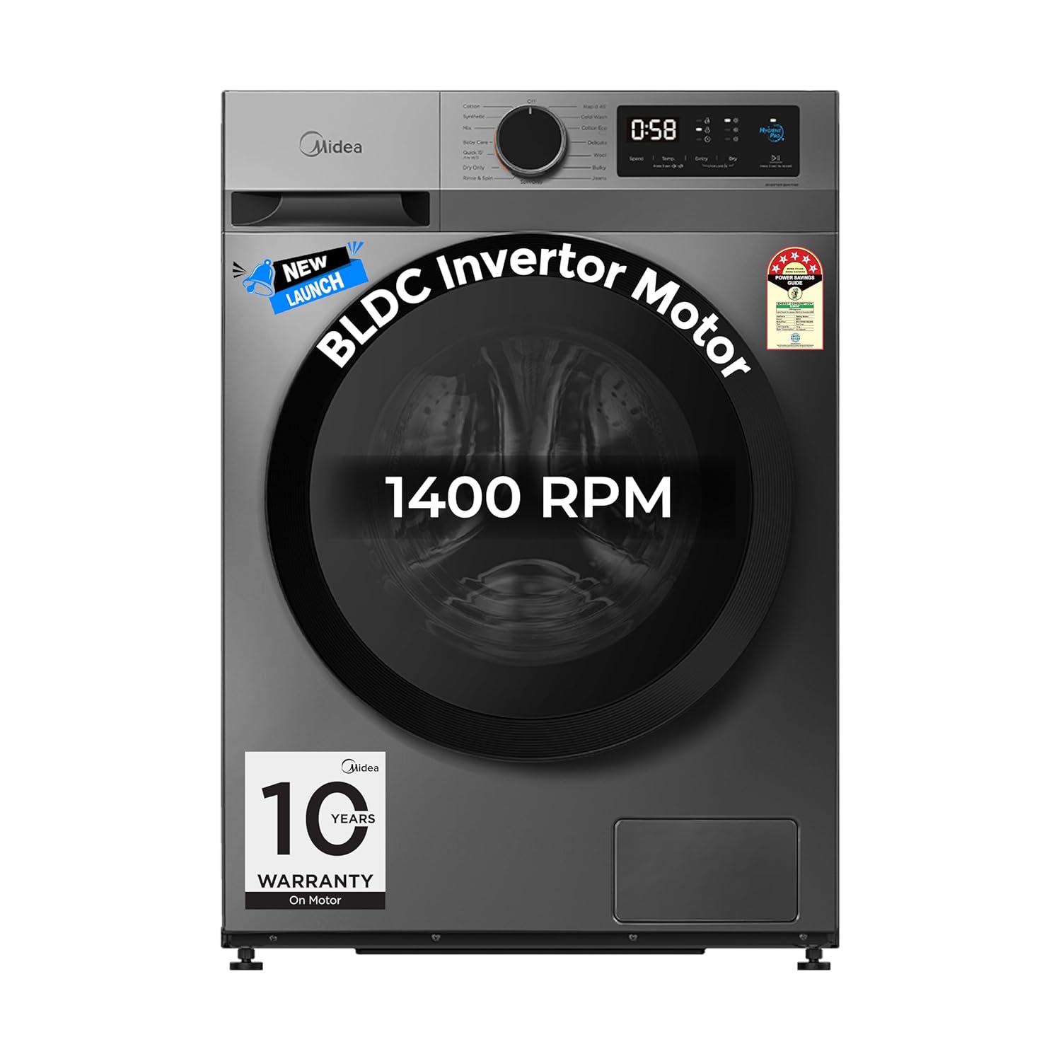 Midea 7 Kg 5 Star Fully Automatic Front Load Washing Machine at 19990