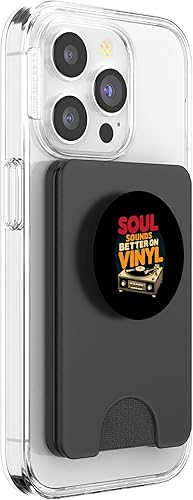 Miniatura 4 de Soul Sounds Better On Vinyl Old Turntable Retro 70s Music PopSockets PopWallet for MagSafe