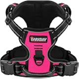 BARKBAY Dog Harness No Pull for Medium Dogs - Adjustable, Reflective, Comfortable, No Choke, Heavy-Duty - Perfect for Outdoor Training, Walking, and Hiking - Strong & Durable - M & Pink