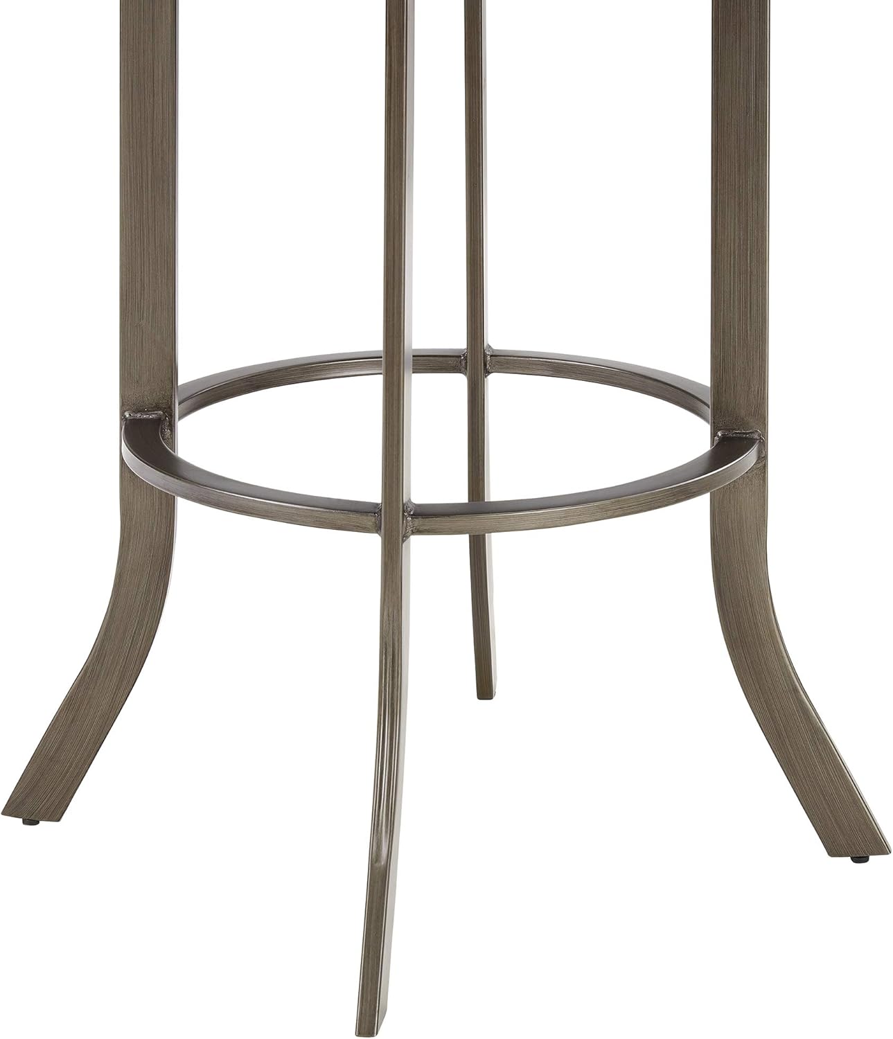 Armen Living Edy Modern Faux Leather Swivel Kitchen Barstool, 30" Bar Height, Gray