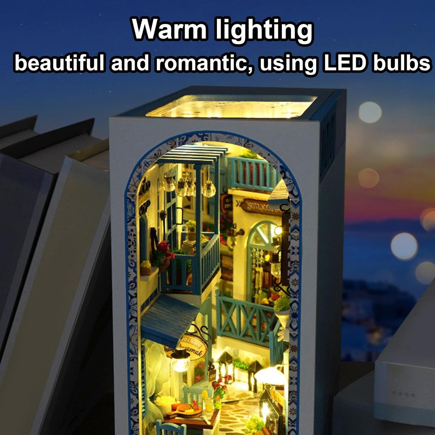 大人用ブックブックキット | ドールハウス ブックヌークミニチュアキット 海風 本棚インサート 装飾、装飾ブックシェルフ ミニチュア