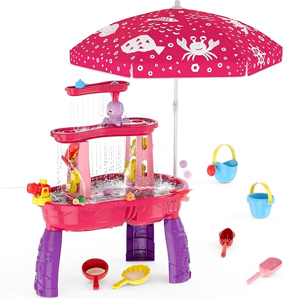 Interactive Red Splash and Sand Table