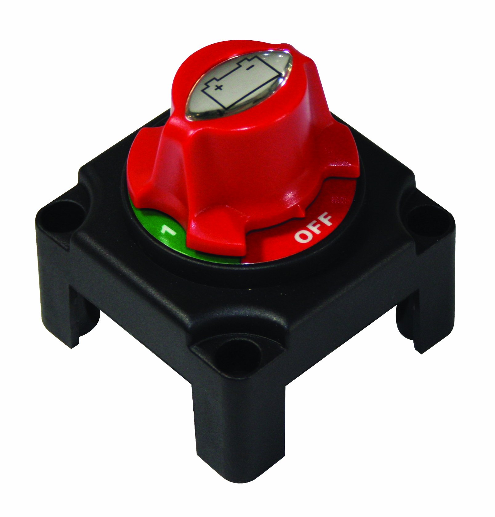 SeaSense Battery Disconnect Switch, 4 Positions, Off/1/Both/2 red