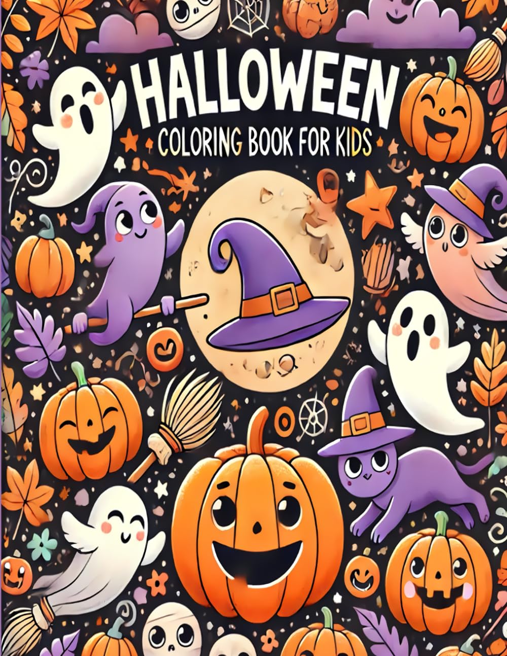 Halloween Coloring Book for Kids | 50 Bleed-Friendly Coloring Pages | Halloween, Pumpkins, Vampires, Skeletons, Witches and More