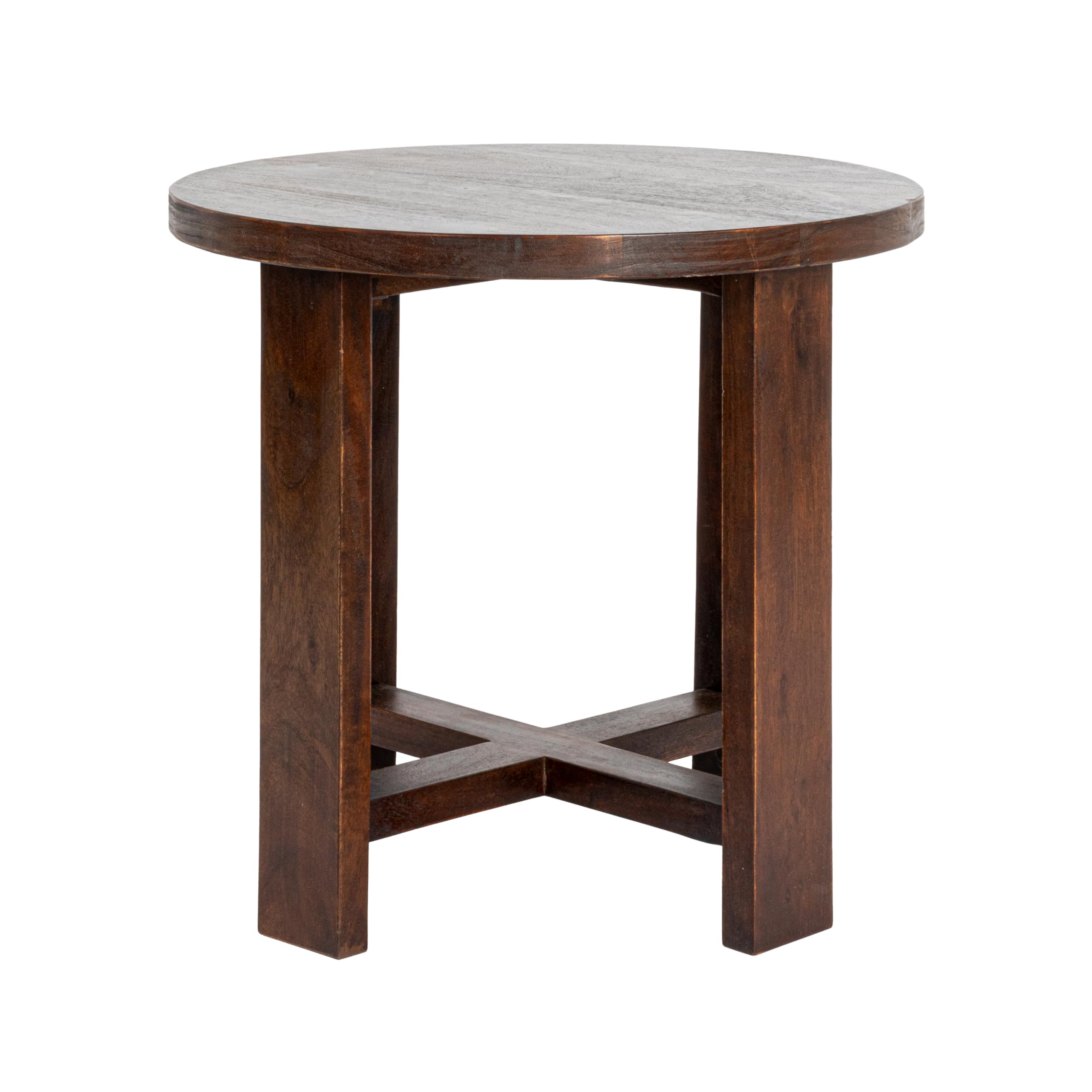 Creative Co-Op Acacia Wood Round Trestle End Table