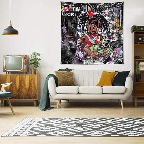 Miniatura 2 de AIFEEDD Lucki Days B4 III - Cartel divertido póster de rapero de 4 x 4 pies, para dormitorio universitario, dormitorio, sala de estar, pancarta Art