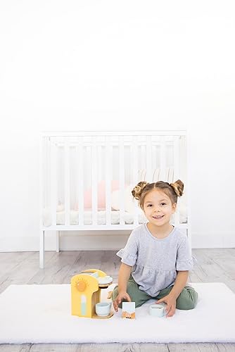 Miniatura 6 de Pearhead Barista in Training - Cafetera de juguete de madera, juego de juguete de simulación de madera para aprendizaje del desarrollo, juego de