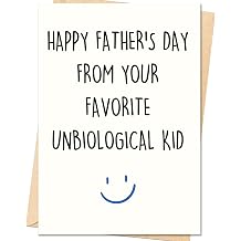 Step Dad Fathers Day Card, Step Dad & Bonus Dad Fathers Day Card Gifts, Happy Fathers Day Cards Gifts Decorations for Stepdad, Funny Appreciation Card Gift for Step Father