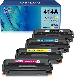 414A Toner Cartridges 4 Pack with Chip Replacement for HP 414A W2020A 414X W2020X Toner Work for HP Color Pro MFP M479fdw M479fdn M454dw M454dn M479 M454 M480f Printer Ink (Black Cyan Magenta Yellow)