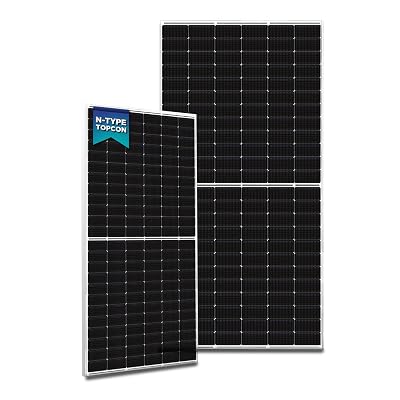 Anchor By Panasonic N-Type TOPCon 585Watt Solar Panel, Non DCR Half Cut 144 Cell, Dual Glass Bifacial Solar Module, 10BB