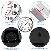 Vista 4 de Outdoor Thermometer Hygrometer - 12'' Indoor Outdoor Thermometer Wireless, Indoor Thermometer for Room Home Temperature, No Battery, Wall Bronze 8