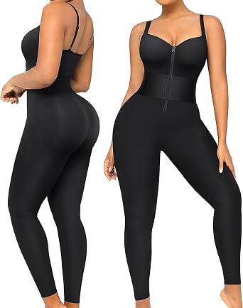SHAPELLX Tummy Control Jumpsuit for Women Butt Lifting Shapewear Romper | Firm tummy control, hook-and-zip waist support, butt-lifting fit and breathable stretch fabric for workouts and daily wear