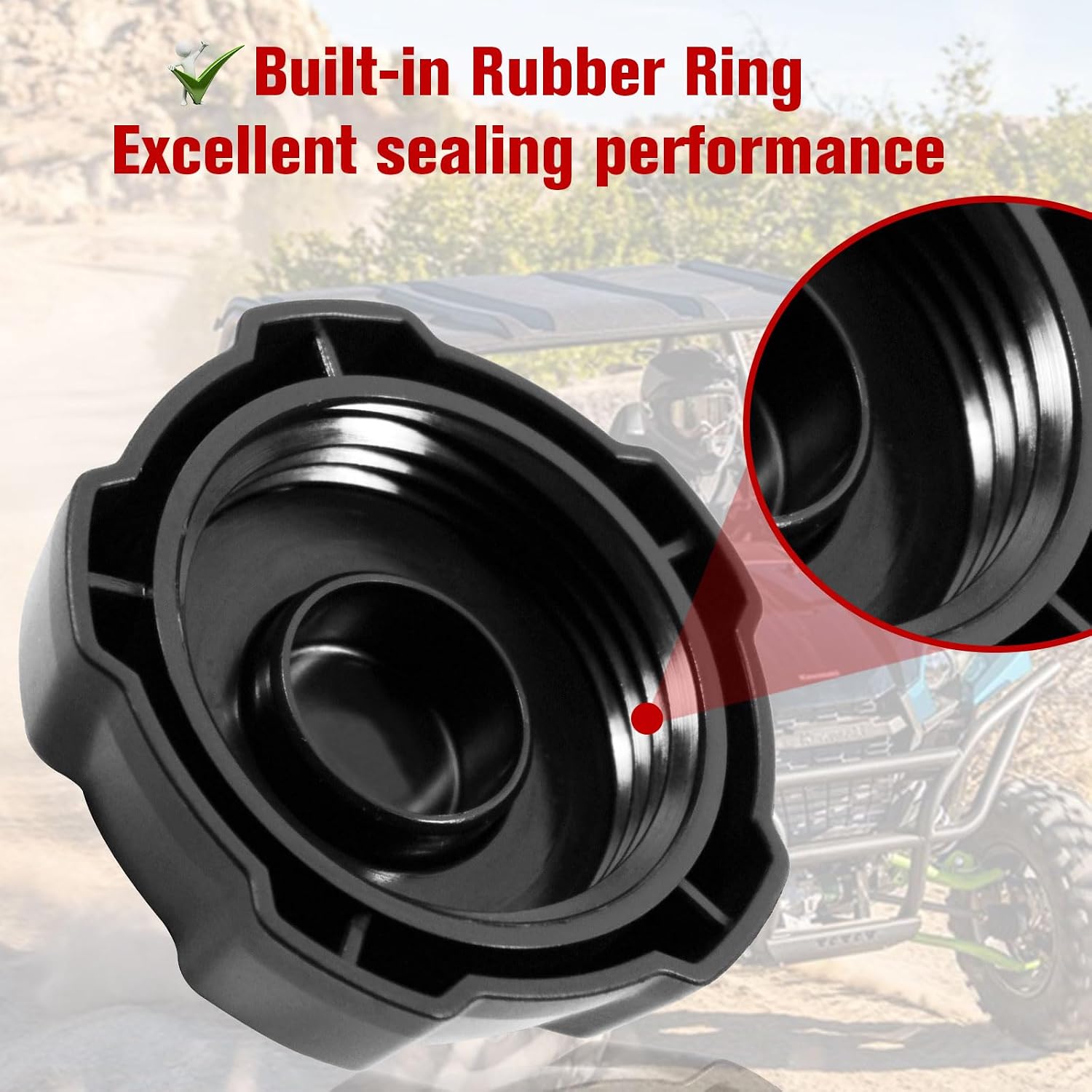 Gas Cap Fuel Cap for Kawasaki Mule PRO, Teryx 800 Teryx4 800, Teryx KRX 1000 Teryx KRX4 1000, Brute Force 750 650 Accessories (Replace 51049-0718, 51049-0001)