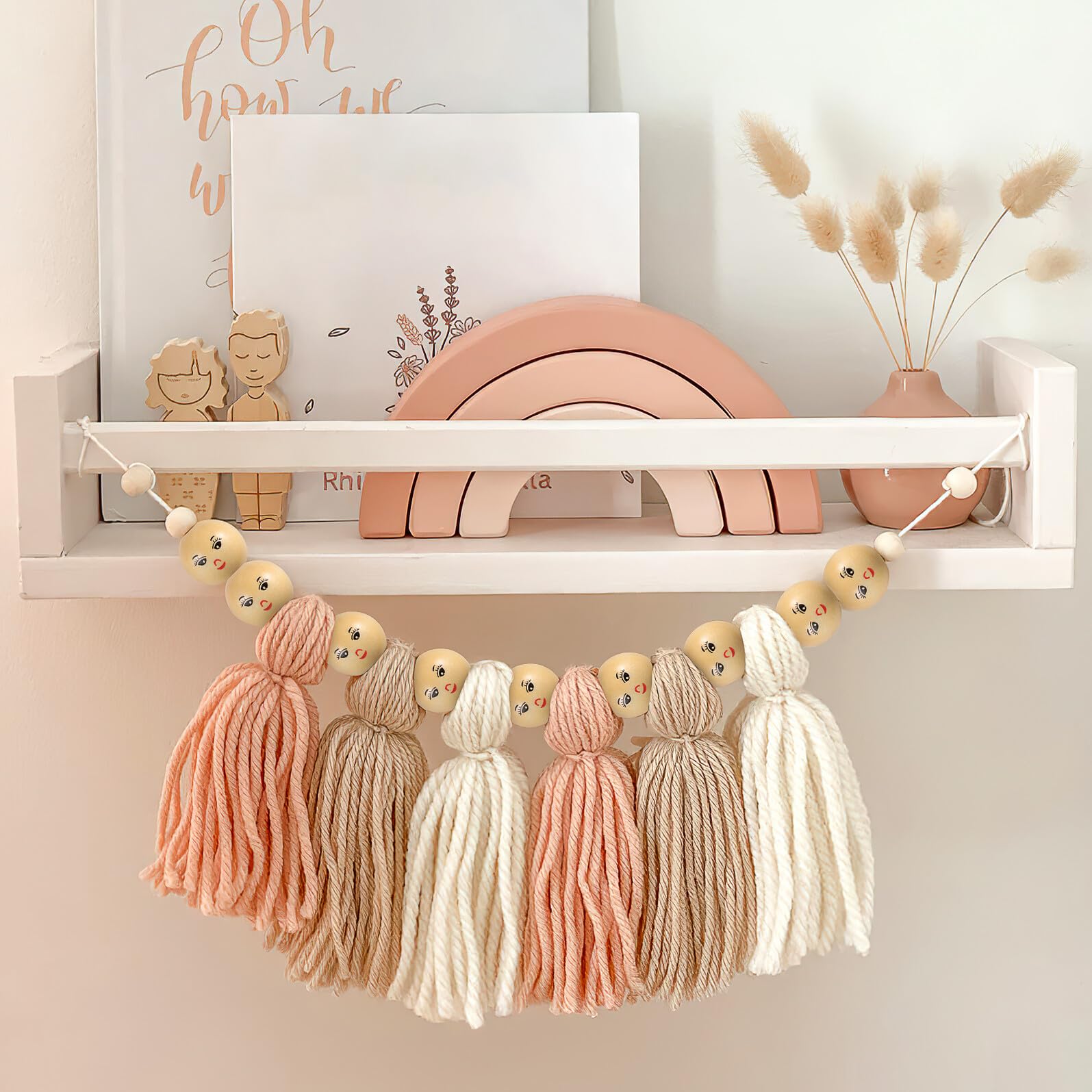 Mobestech Cuentas Resistentes con Cara Sonriente 50 Redondas de Madera y Decorativas para Manualidades Ideales para Hacer Muñecas y Proyectos de Bricolaje