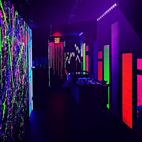 Miniatura 8 de YunYing - Luces negras negras de 200 W, luz de inundación con enchufe (cable de 6 pies), impermeable IP66 para fiestas de baile, iluminación de