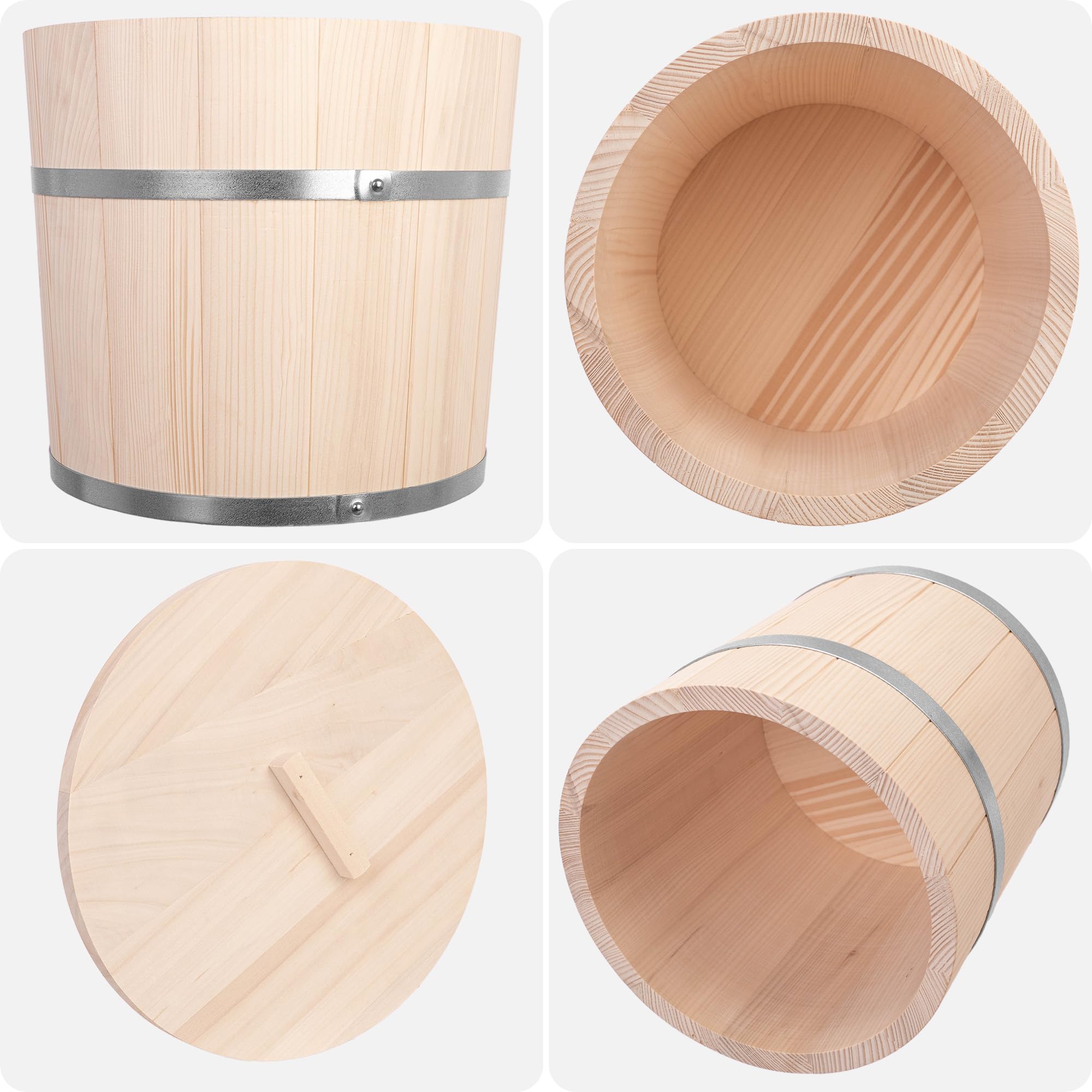 KADAX Barril de madera de 25 l, olla de chucrut de madera, olla de fermentación para fermentación de verduras como chucrut, pepinos o kimchi, barril de chucrut, olla de pepino, barril de pepino