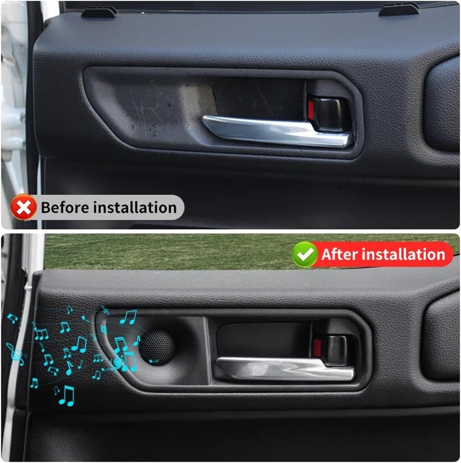 Compatible with Toyota Land Cruiser Prado 250 LC250 2024 2025 A Pillar High Frequency Speaker Replacemen Sound Kit Interior(A- Pillar Black 2PCS)