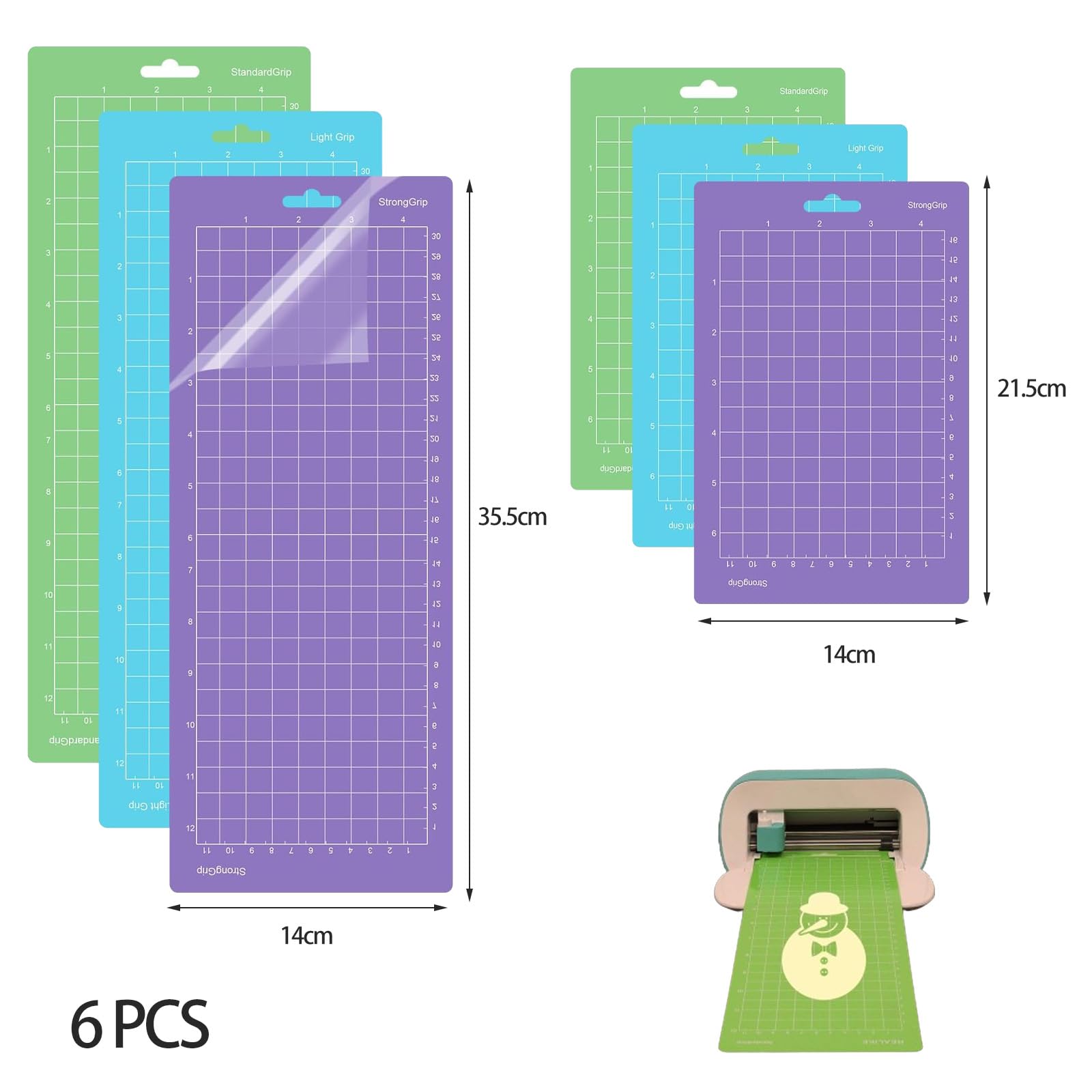 Tappetino da Taglio per Cricut Joy 4,5" x 12" + 4,5" x 6,5" Varietà Grip Accessori di Ricambio 6 Pezzi