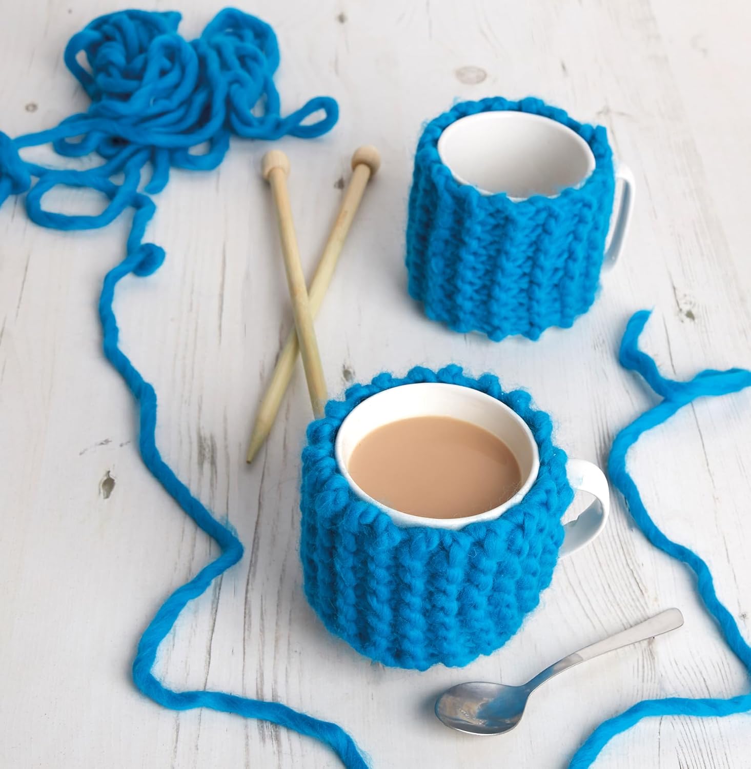 Sew & So On Knitting Craft Kit - Cup Cosy Craft Making Kit, Ideal for Adults and Older Kids, Beginners Or Experienced Crafters, Perfect Craft Starter Gift, Follow Patterns and Create Craft