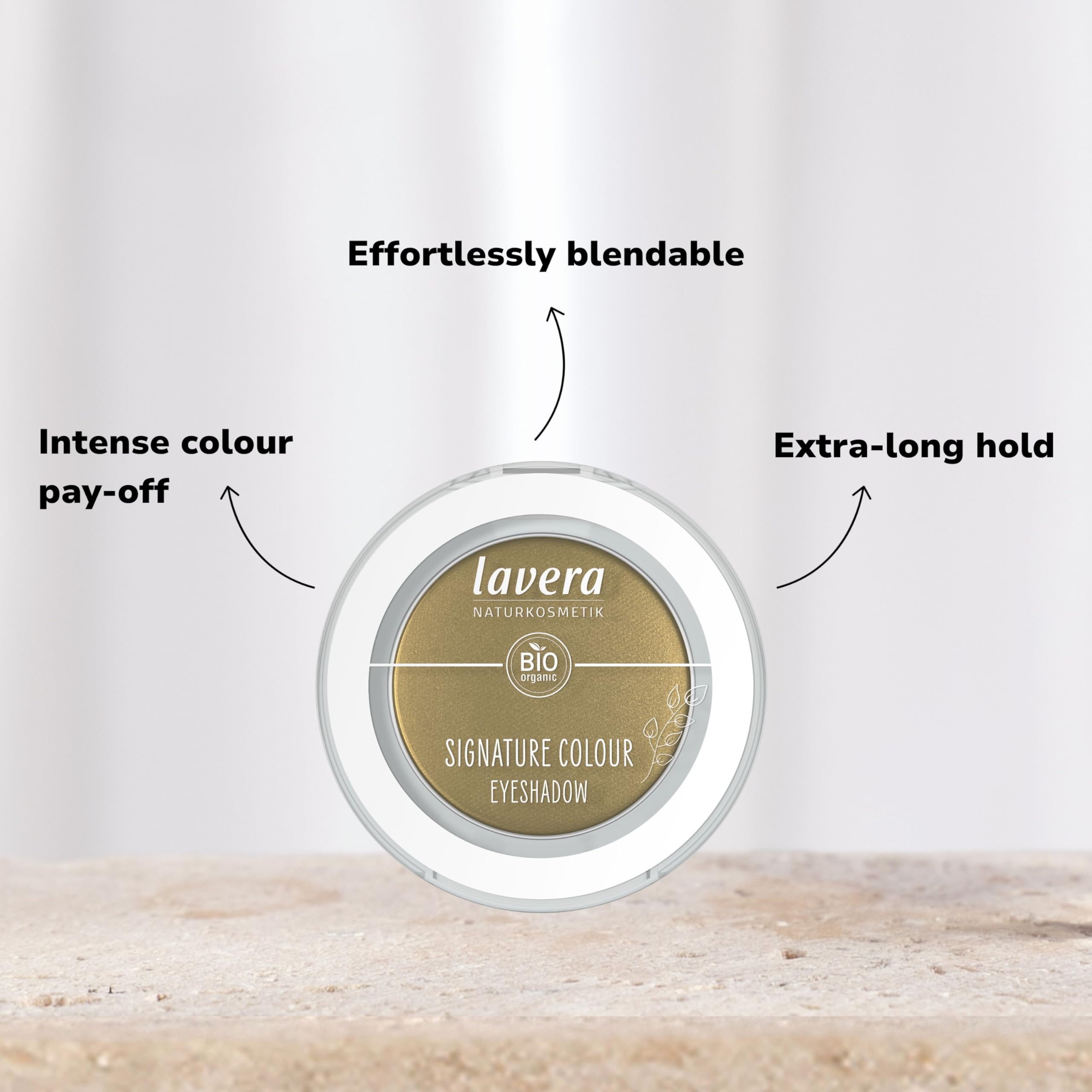 lavera Signature Colour Eyeshadow -Golden Jade 07 -intense colour payoff, extra long hold, easy to blend, vegan - Image 3