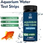 DIPSTIK Bandes d'essai de l'aquarium, 7-Way Trousse d'essai du bassin de poissons d'eau douce en eau salée, 100 Bandes, nitrates, nitrites, chlore, dureté, alcalinité, carbonate, pH