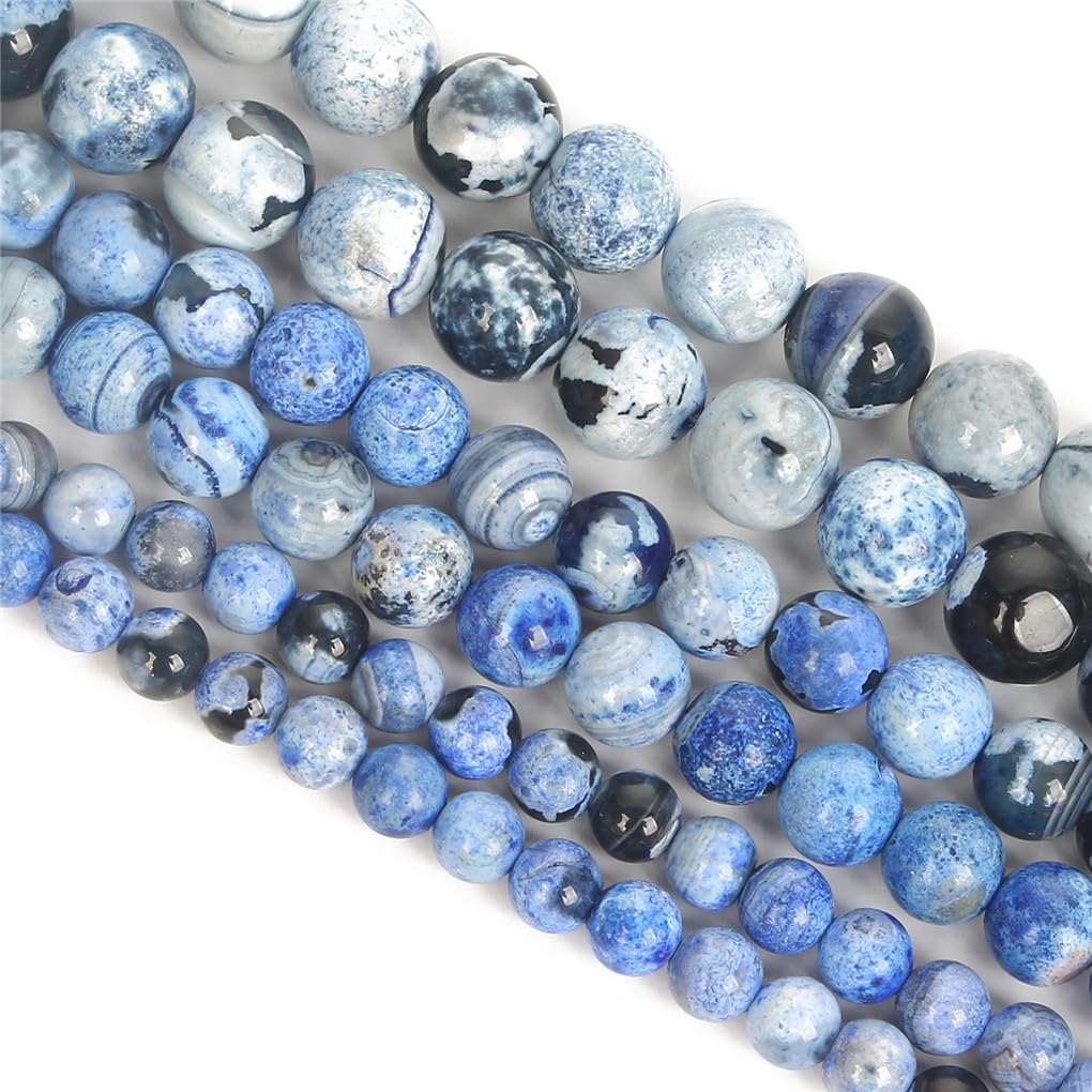Perles d'agates bleues pour fabriquer vos propres bracelets en famille le week-end
