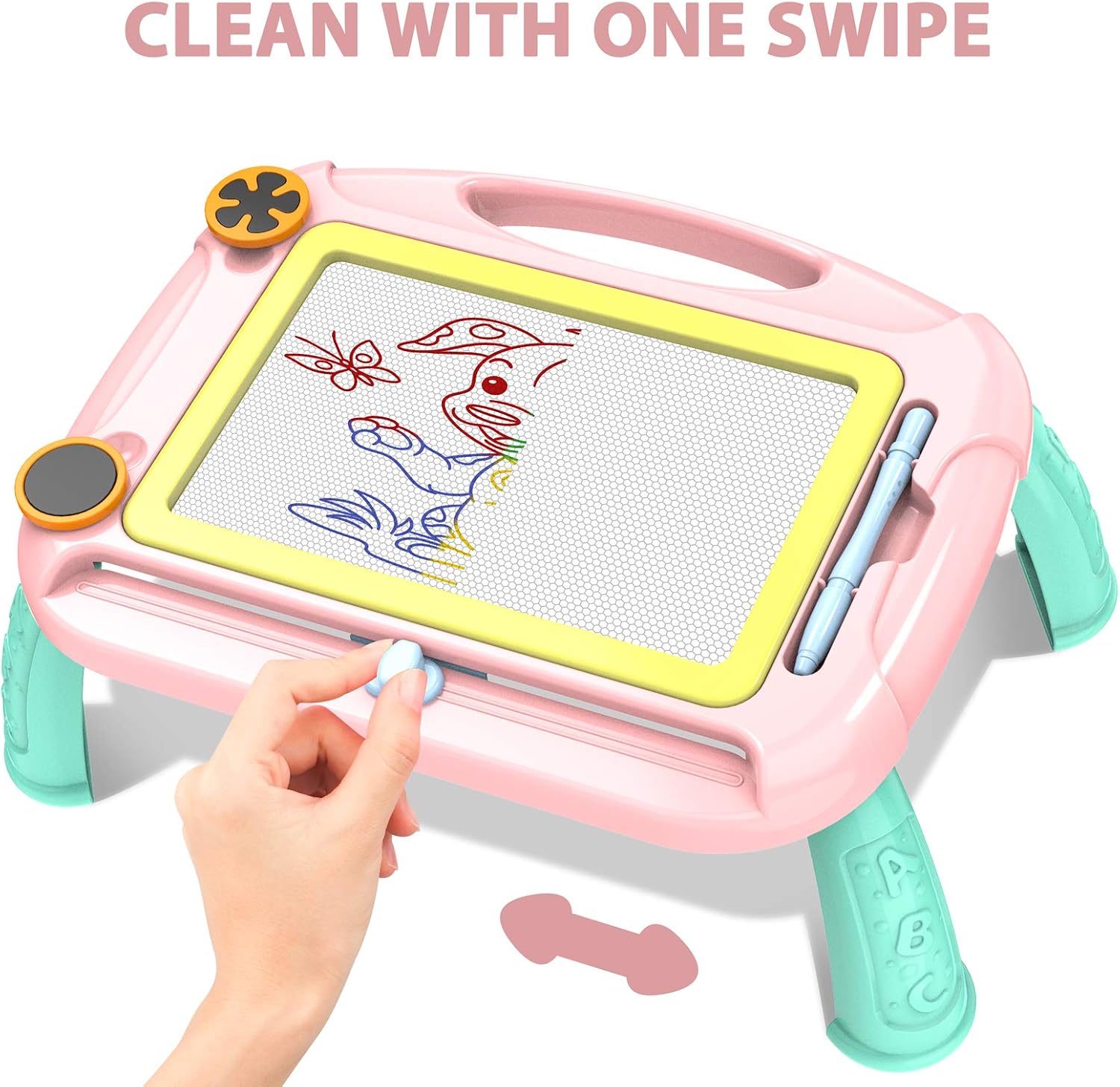 YueWei Table Drawing, Magnetic Doodle Board, 3+ ages, Pink