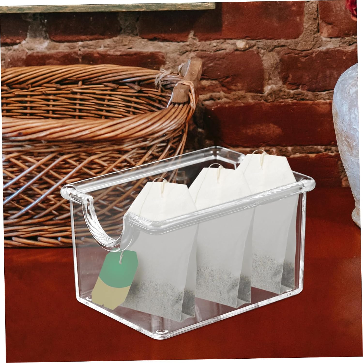 Garneck 3pcs Tea Bag Storage Case Acrylic Sugar Packet Holder Modern Desktop Tea Organizer