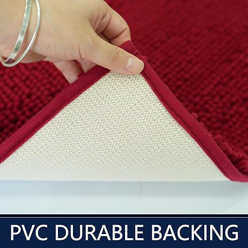 Miniatura 6 de BOANKODU Juego de alfombras y tapetes de baño, juego de 2 alfombras de baño de felpilla, lavables a máquina, antideslizantes, lavables a máquina,