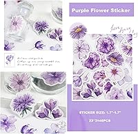 Vista 4 de Doraking - Mini álbumes de recortes para laptop, calcomanías decorativas de flores en caja para álbumes de recortes, maleta, planificador de diario